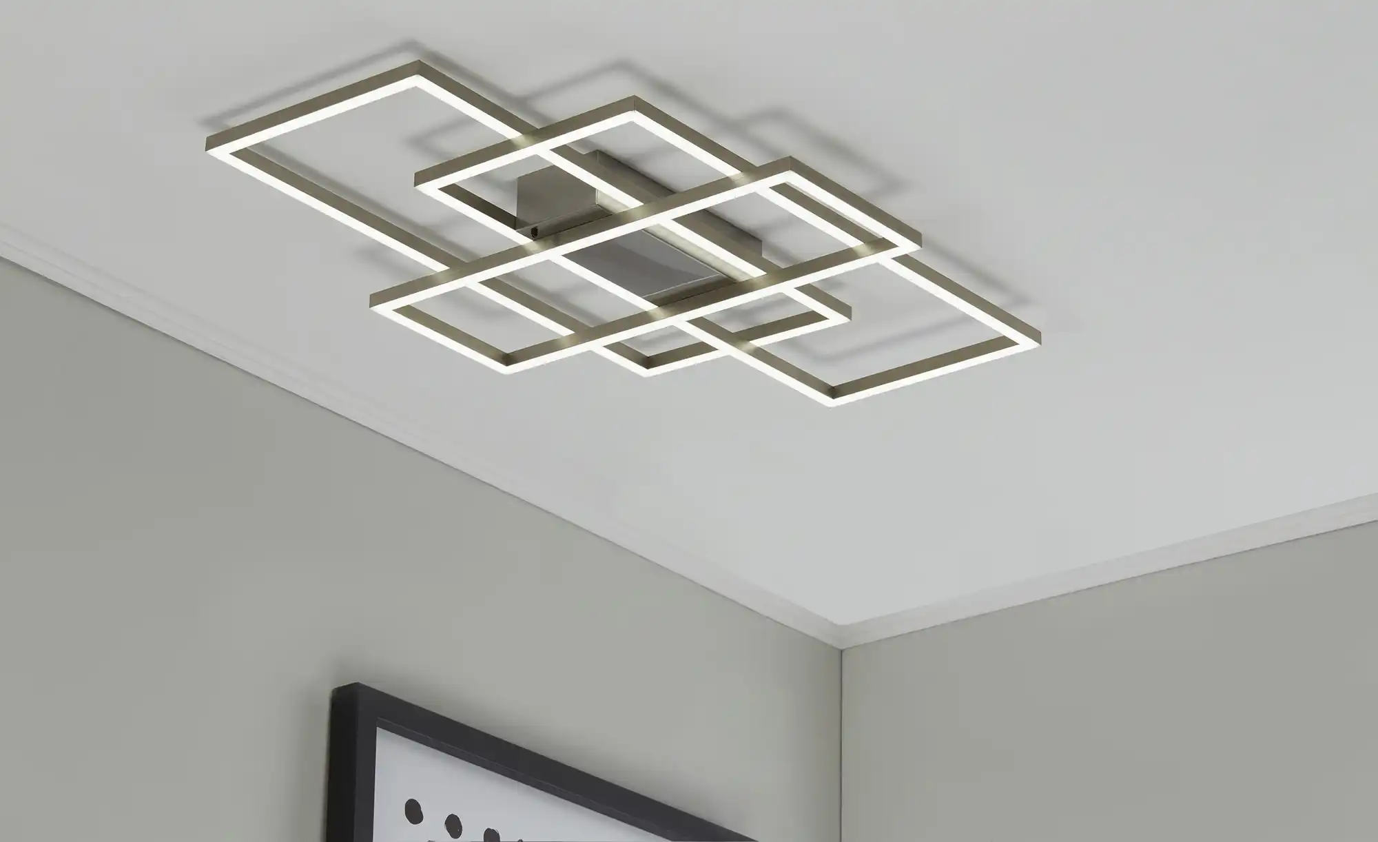 KHG LED-Deckenleuchte, 3-flammig, Aluminium gebürstet