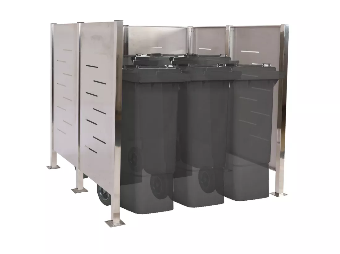 Clôture pour poubelles MCW-J55, inox
