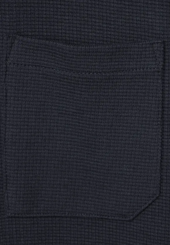Waffelstruktur Sweatshirt - deep blue