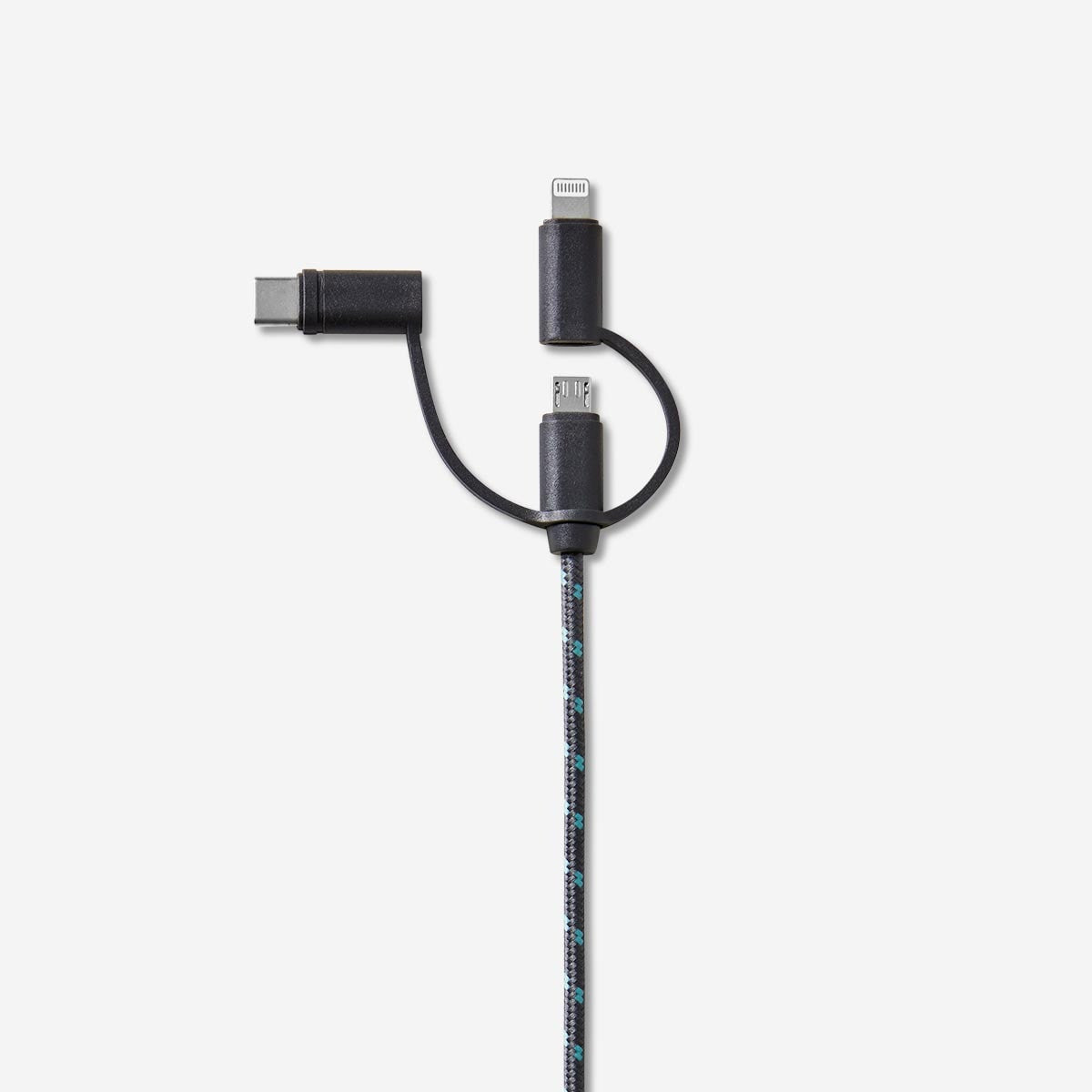 Opladningskabel. Til USB-C, Micro USB og lightning