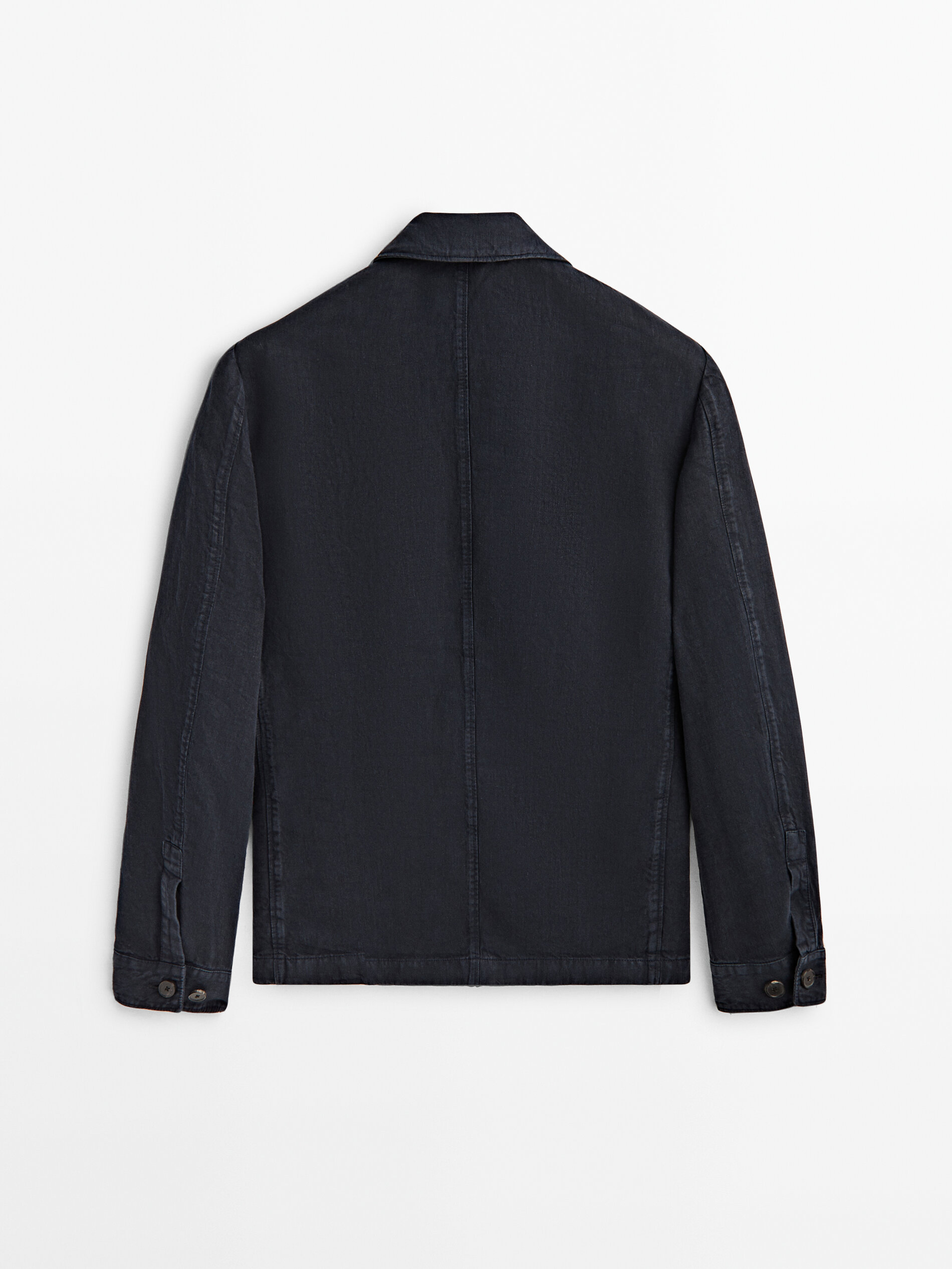 Conjunto de sobrecamisa de linho - AZUL MARINHO