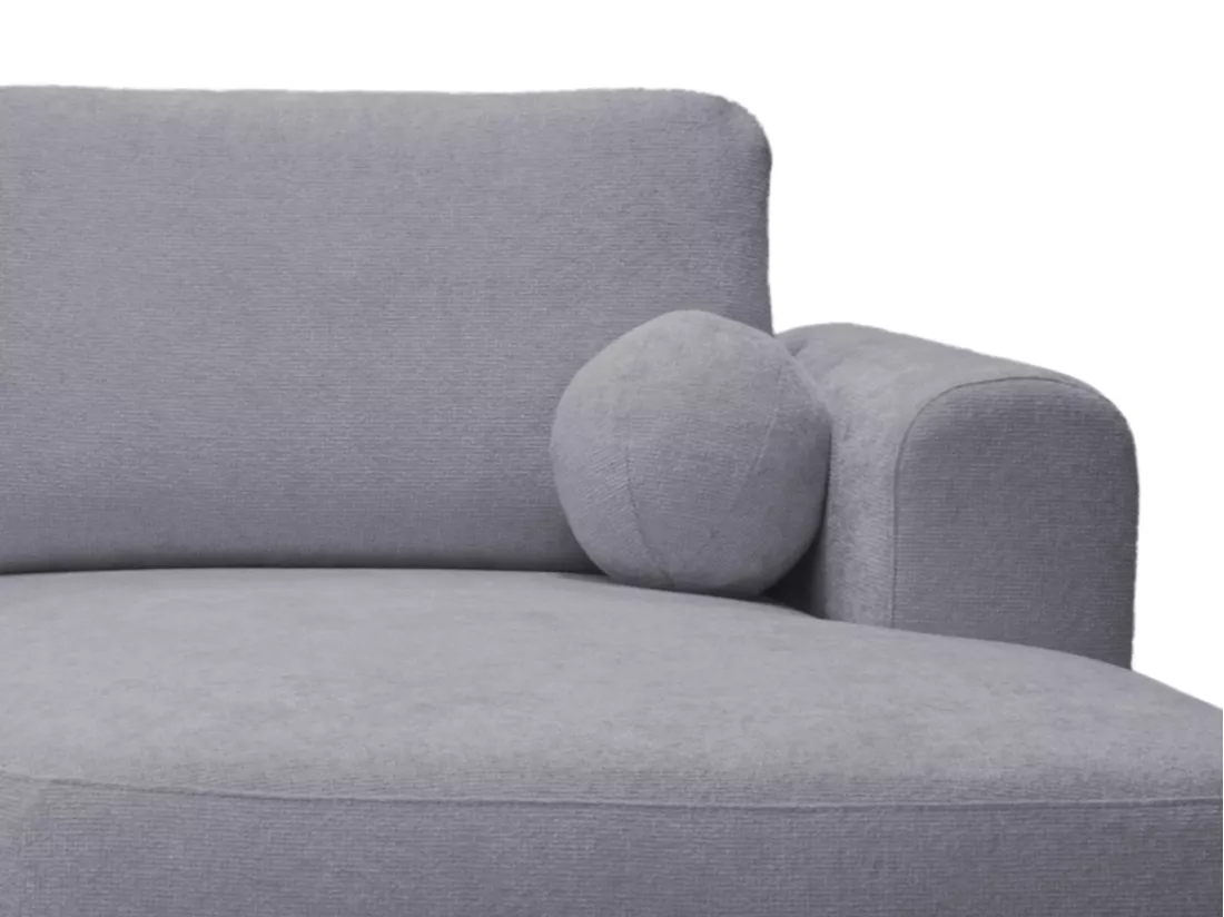 Canapé d'angle droit convertible en tissu texturé gris BROCARO de Maison Céphy