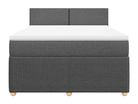 Sommier à lattes de lit avec matelas Gris foncé 140x190cm Tissu
