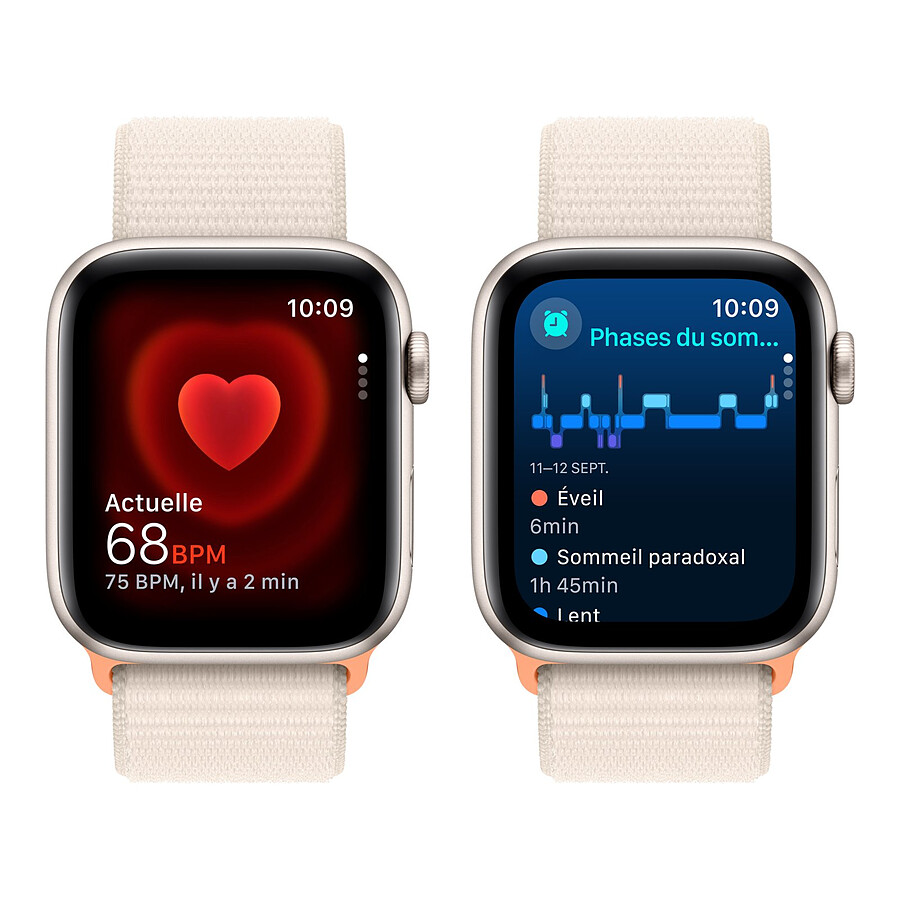 Apple Watch SE GPS + Cellular (2023) (Lumière stellaire - Bracelet Sport Loop Lumière stellaire) - 44 mm