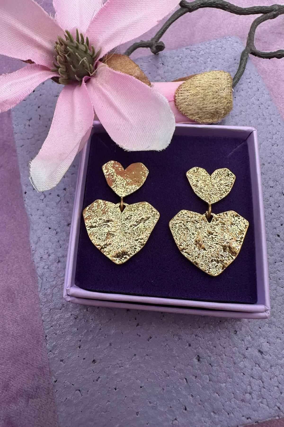 Mellow Moon Heart On Heart Earring
