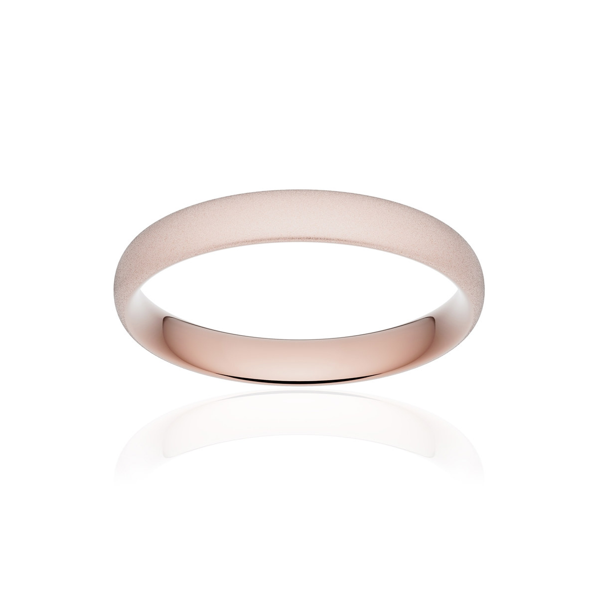 Alliance or 750 rose sablé demi-jonc confort 3,5mm