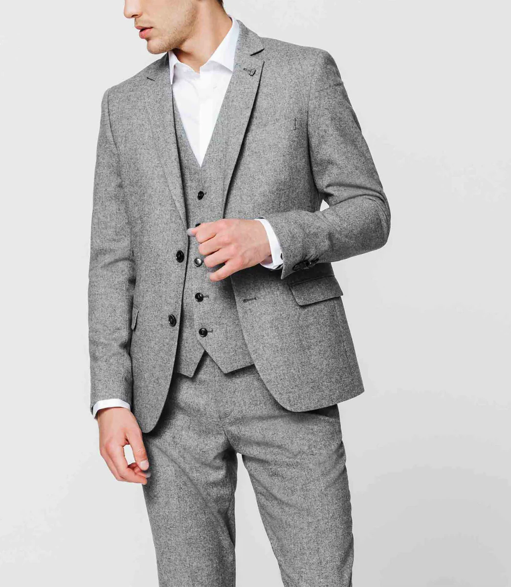 Veste tweed gris clair