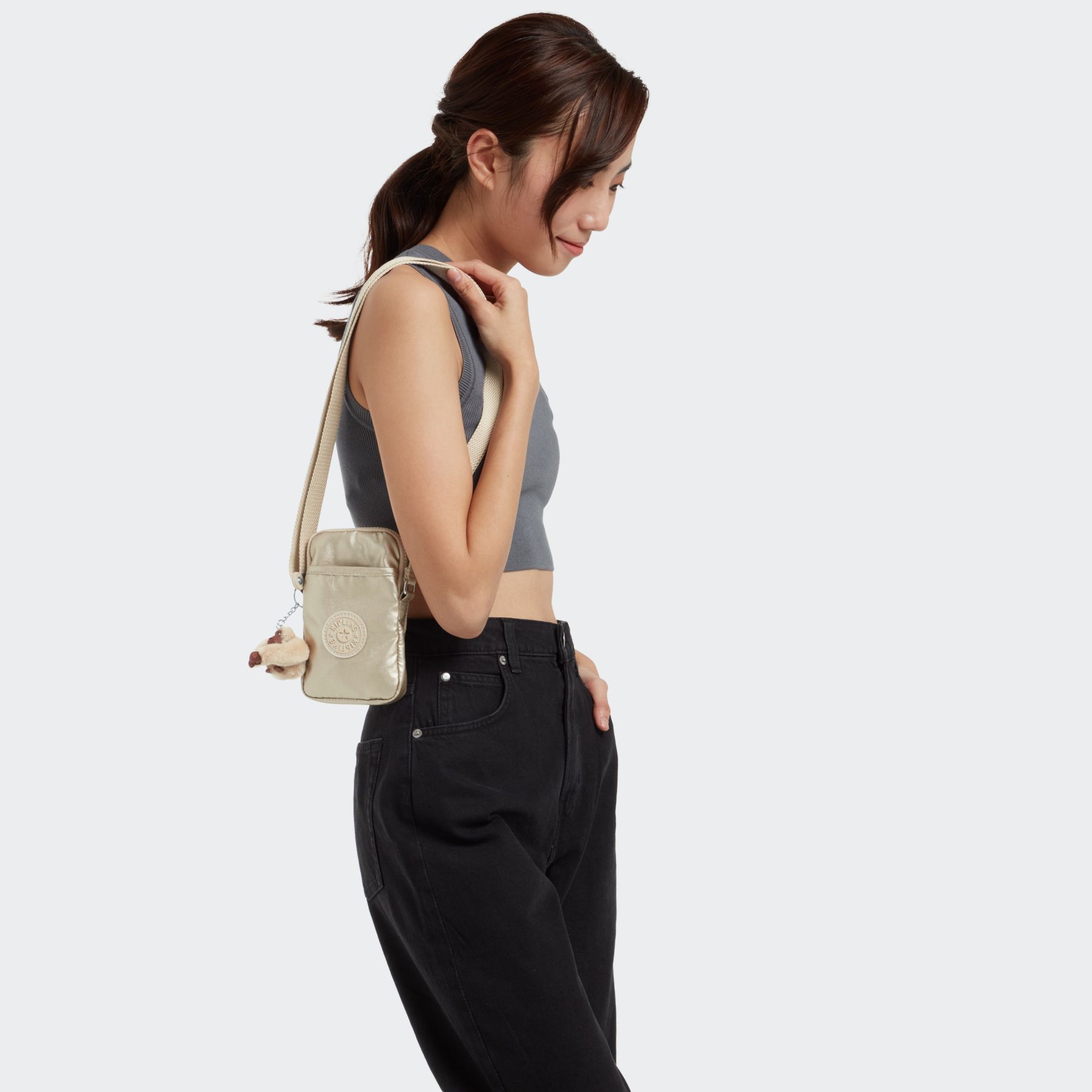 TALLY Sac pour Téléphone avec Bandoulière Ajustable - Starry Gold Metallic