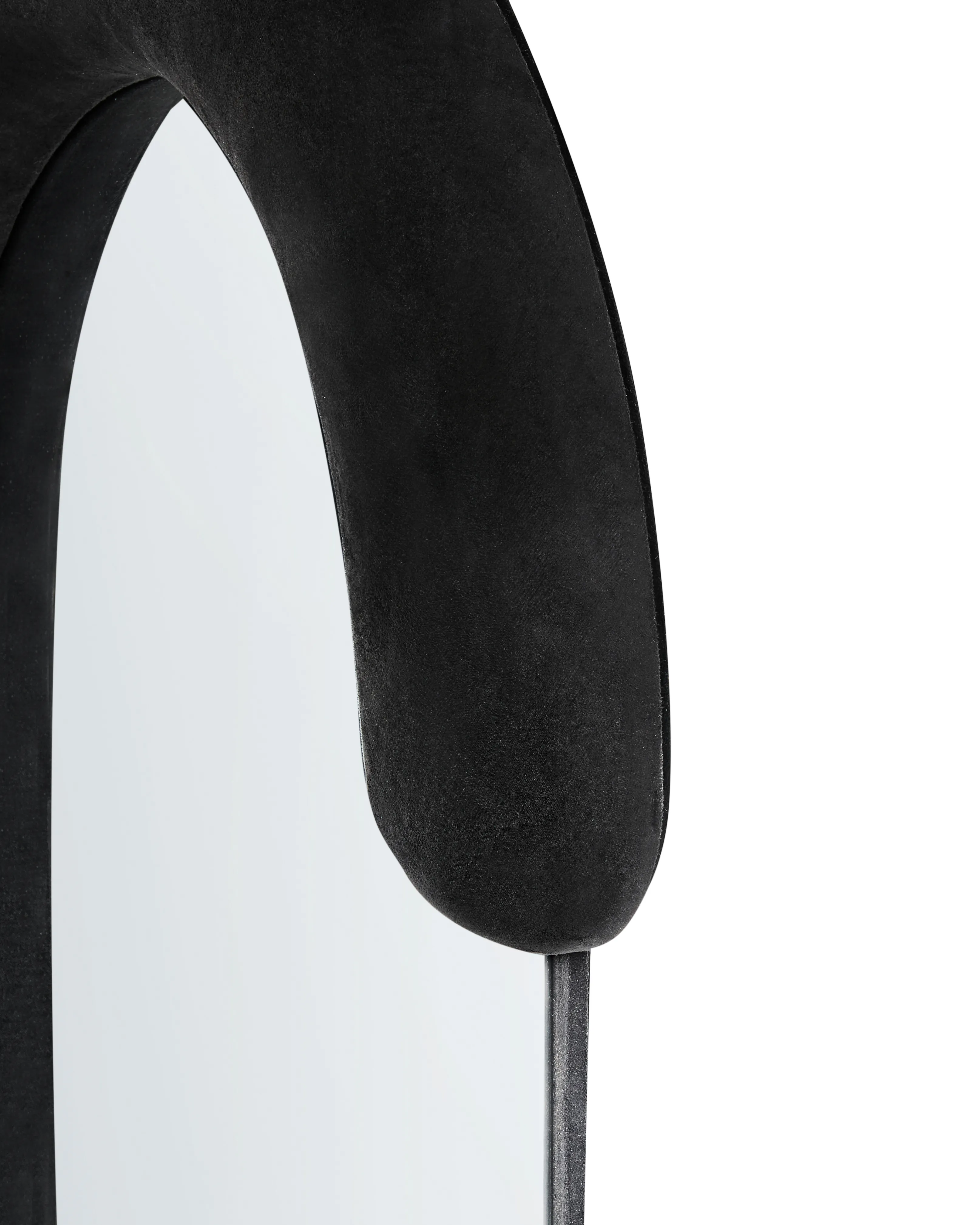 Wandspiegel LOCHES 54 cm 158 cm Fluweel Zwart