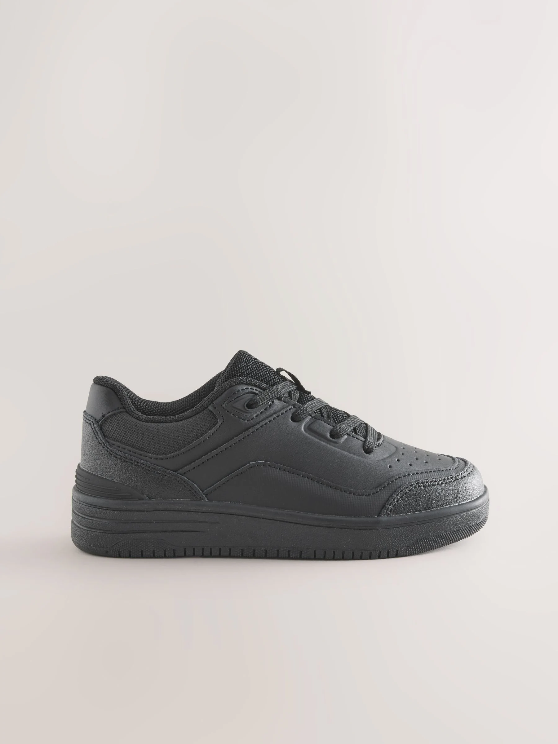 Zwart - School - Leren veterschoenen