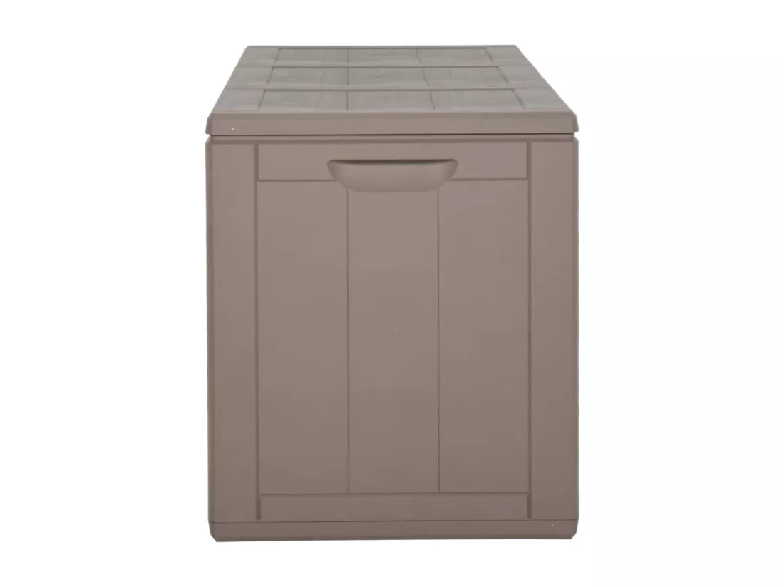 Boîte de rangement de jardin 270 L Marron PP Rotin