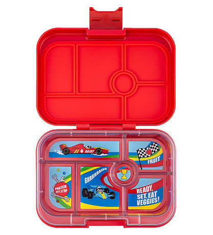 Yumbox Madkasse m. 6 Rum - Bento Original - Roar Rød - Race Cars