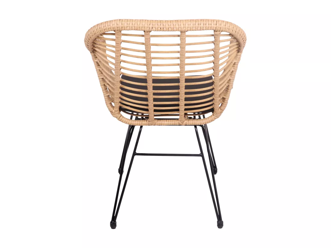 Lot de 2 fauteuils en rotin synthétique avec coussins CINTA - HAPPY GARDEN