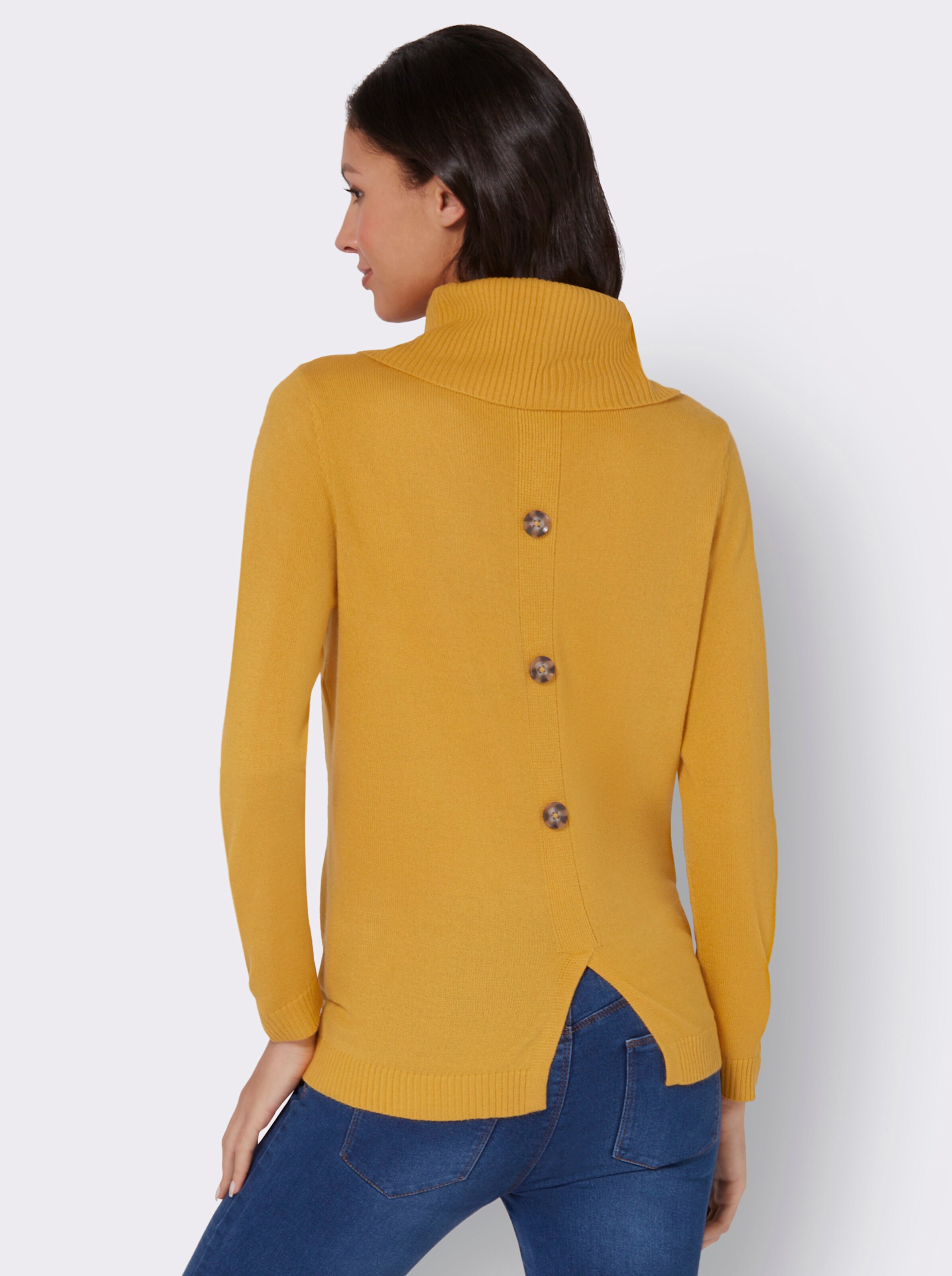 Rollkragenpullover mit halsfernem Kragen