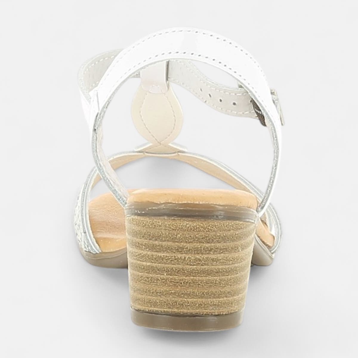 Nu-pieds à talon Femme en cuir blanc