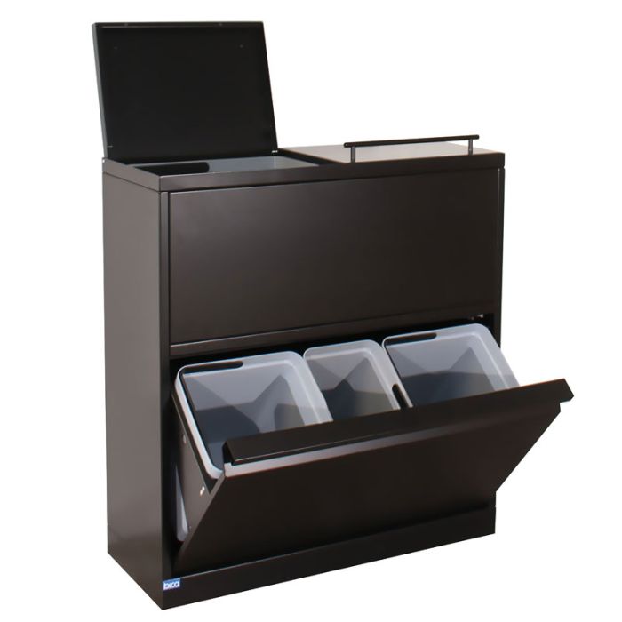 Afvalinzamelsysteem met Deksel 80 liter Bica 881 Zwart Model VB195251 (8713631195251)