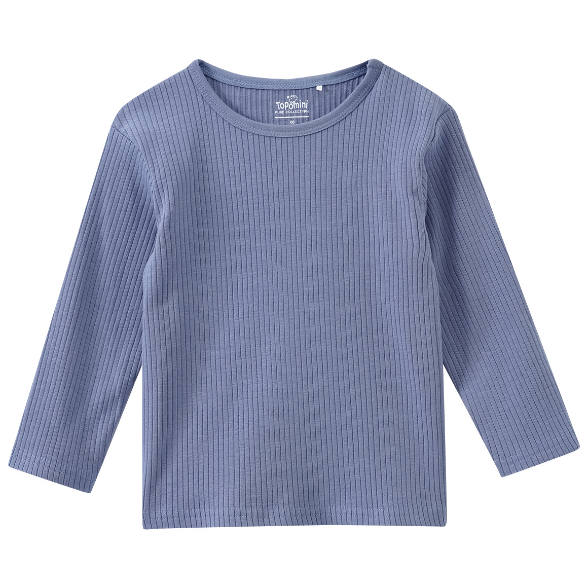 Topomini Pure Collection Baby Langarmshirt mit Rippstruktur dunkelblau
