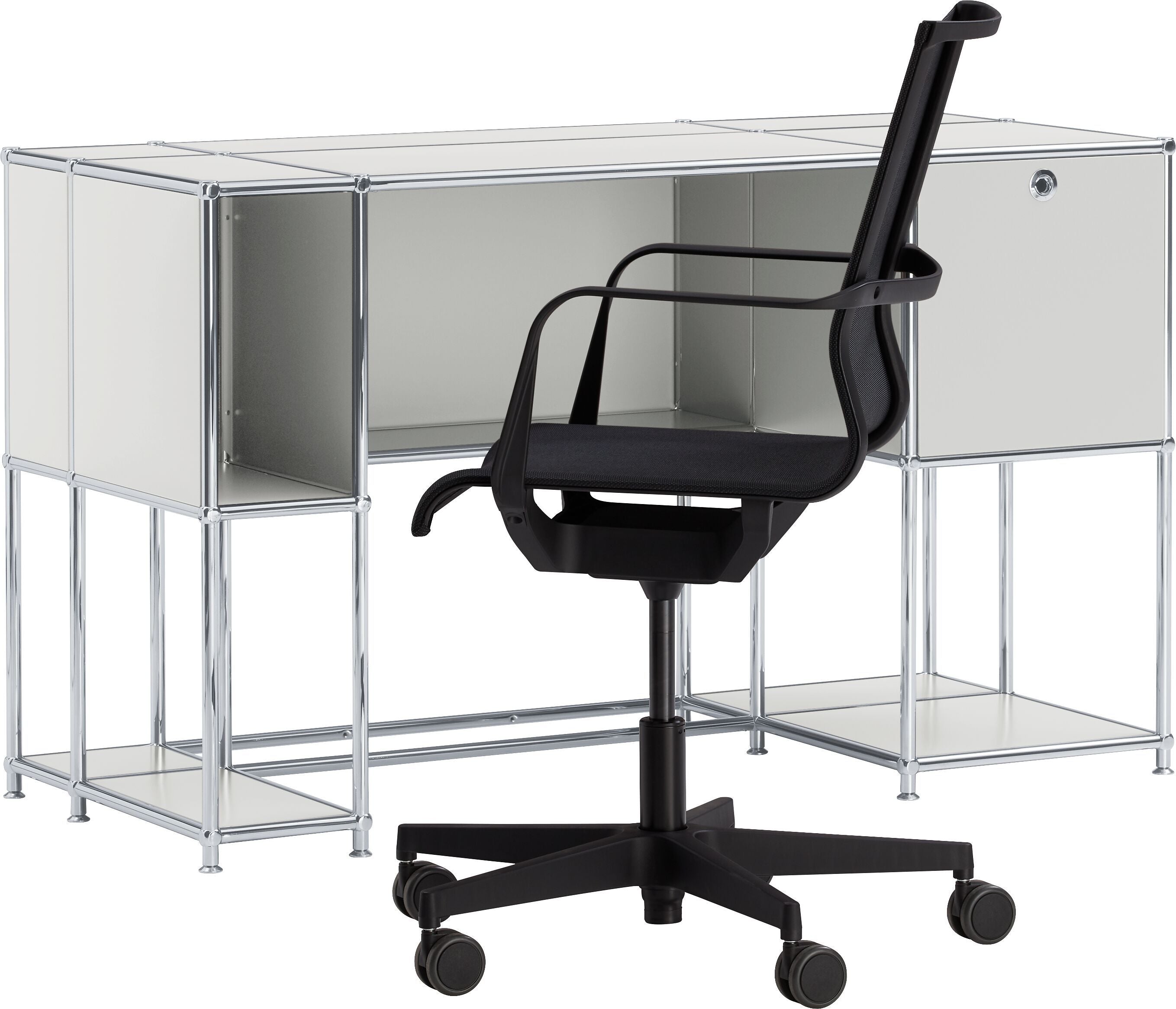 FLEXCUBE Schreibtisch - Hellgrau / B: 134.0 cm x T: 60.0 cm x H: 80.0 cm