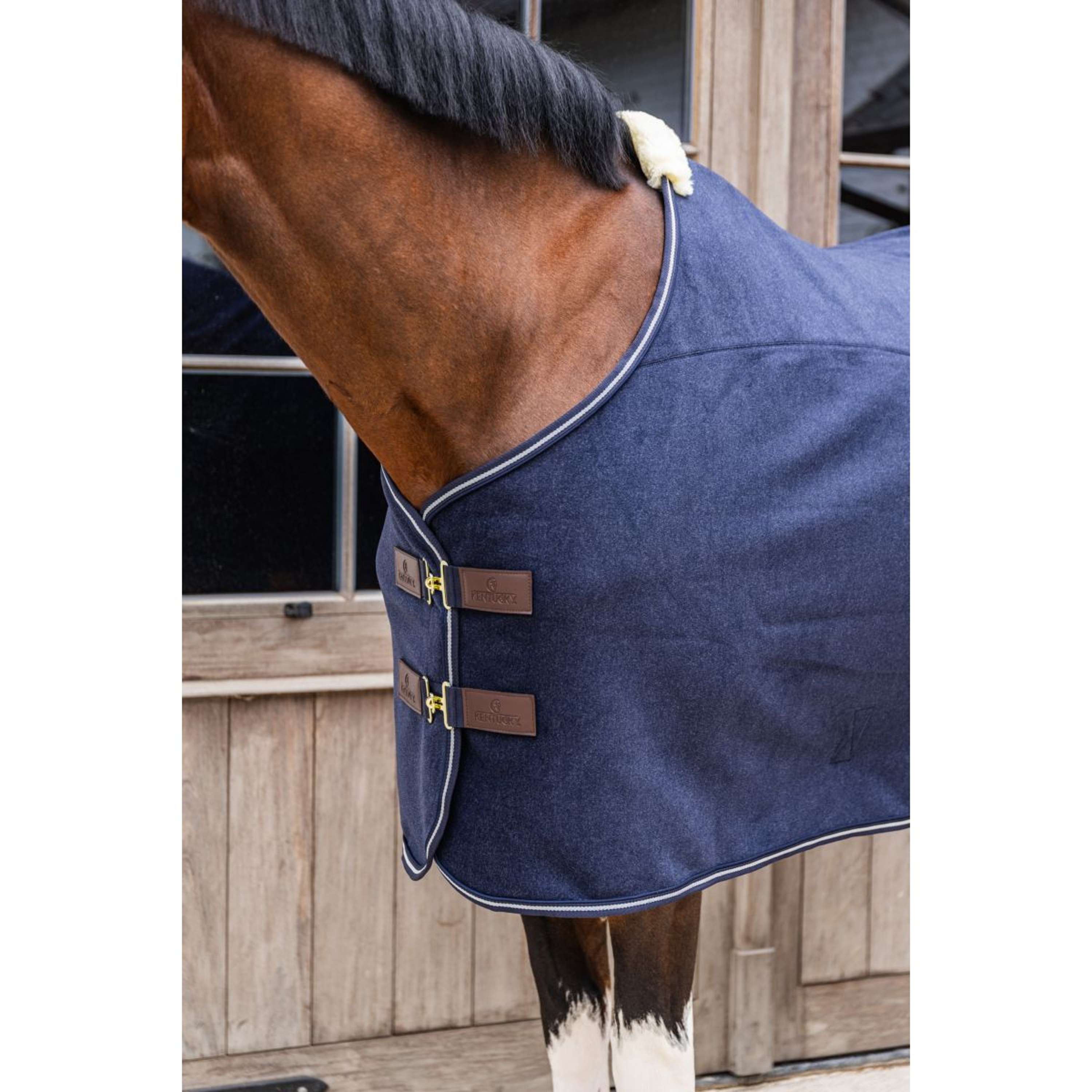 Kentucky Fleecedeken Heavy Melange Navy