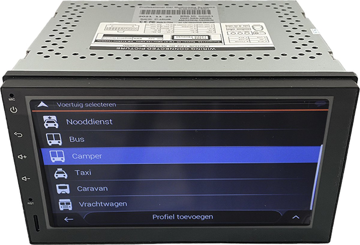 BergGPS 2-DIN inbouw radio camper navigatie met Carplay