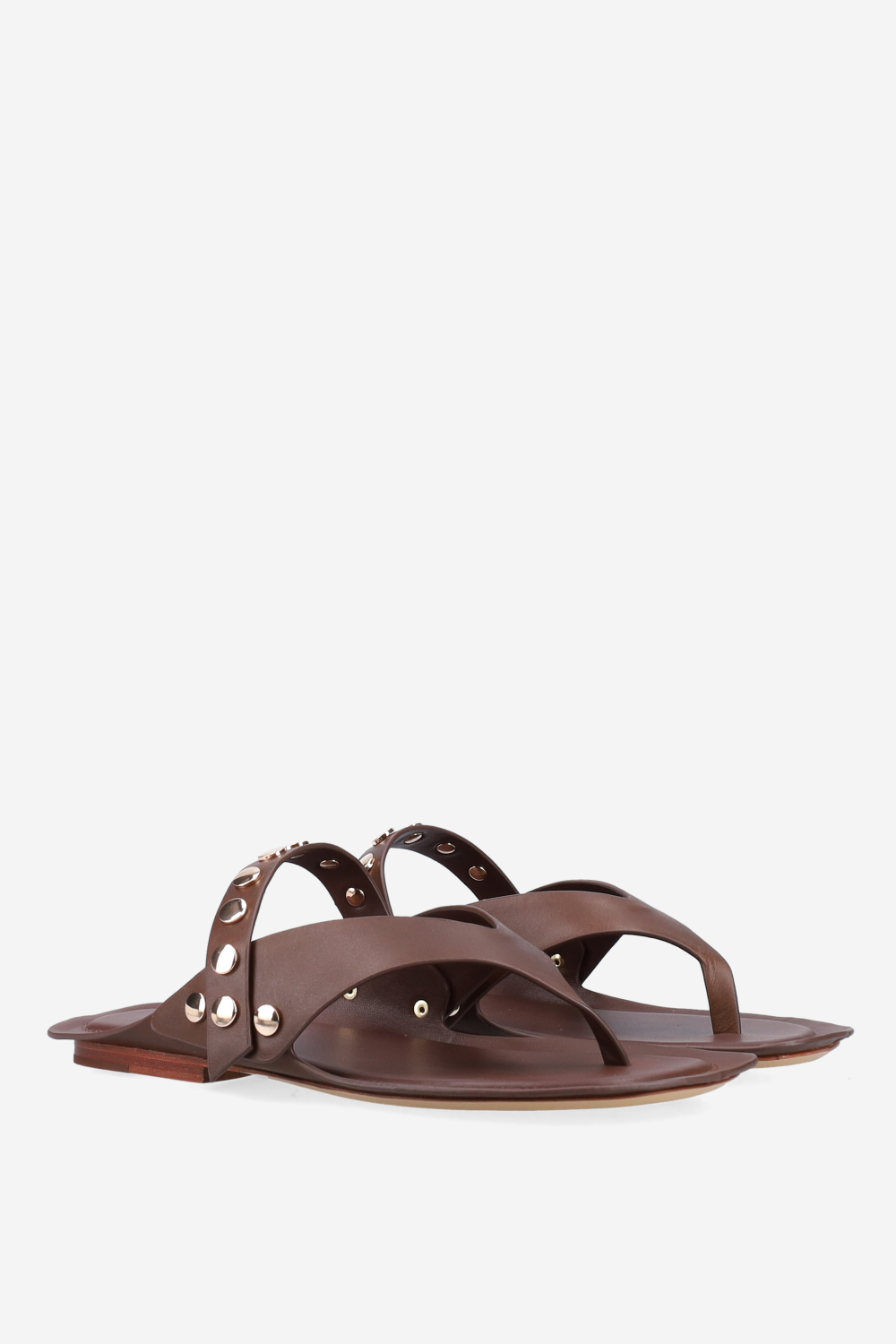 Studded leather slippers