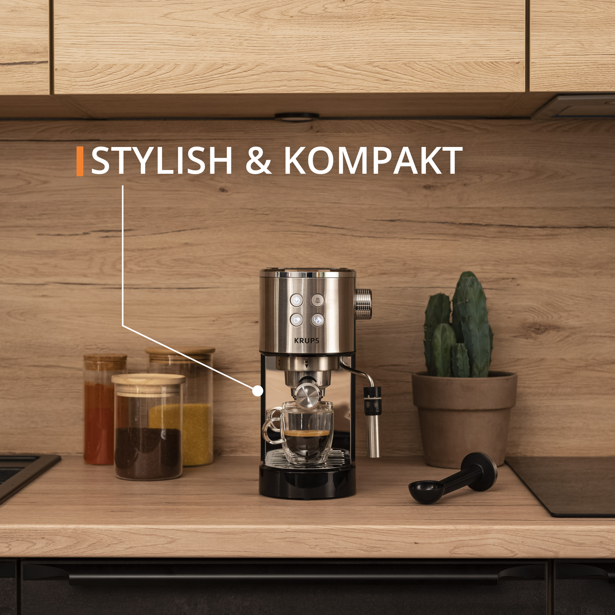 KRUPS Virtuoso + Espresso Siebträgermaschine Silber Edelstahl