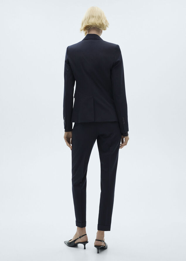 MANGO Straight suit trousers Navy
