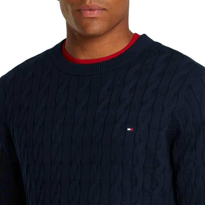 Tommy Hilfiger Classic Cotton Cable Crew Sweater Heren