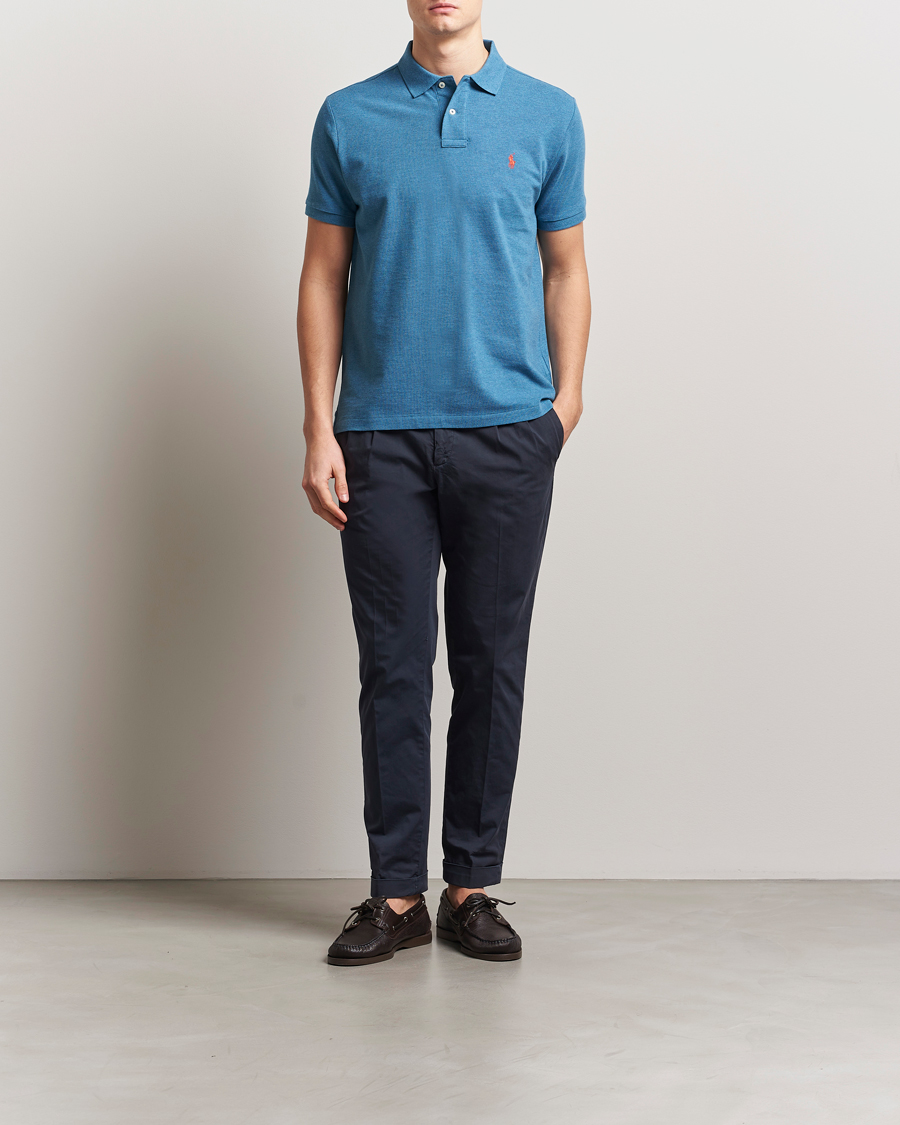 Polo Ralph Lauren Custom Slim Fit Polo Marine Heather