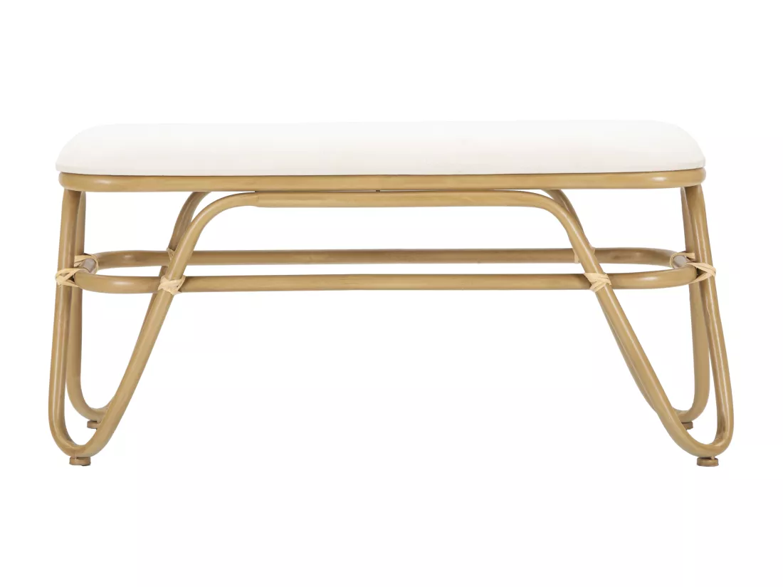 Banc en métal et tissu marron 100x40x50 cm