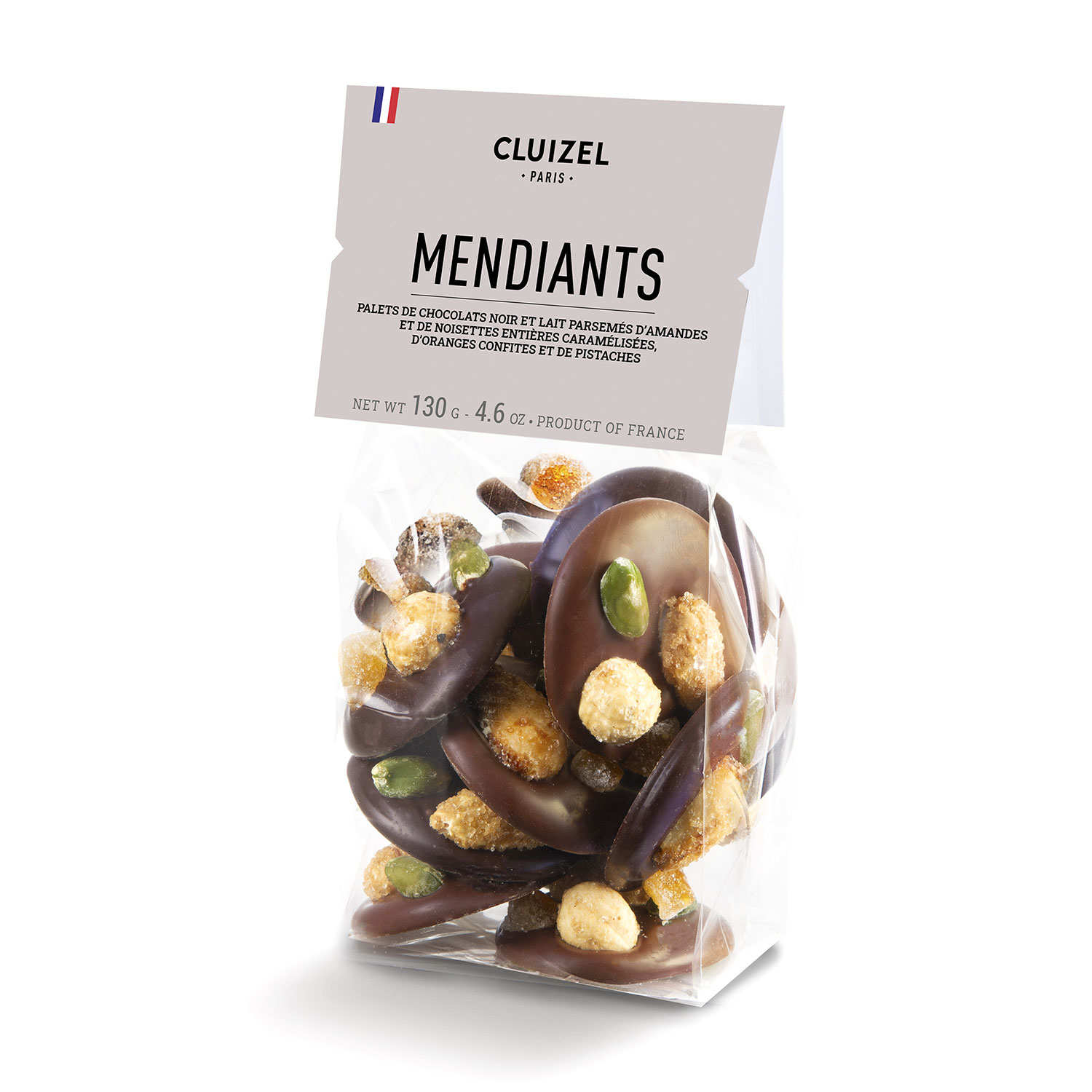 Mendiants chocolats noirs et laits Cluizel
