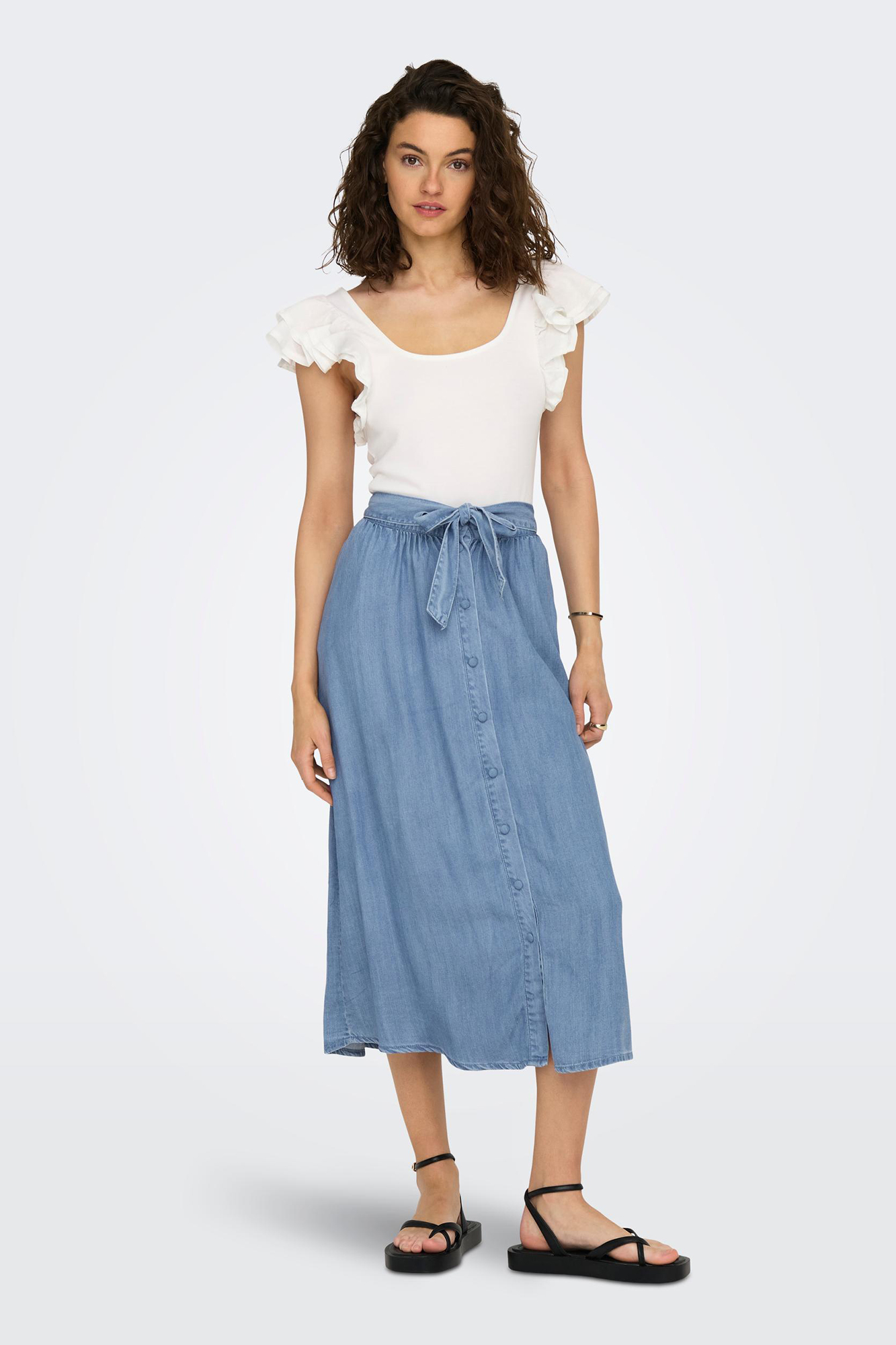 Saia midi de Tencel