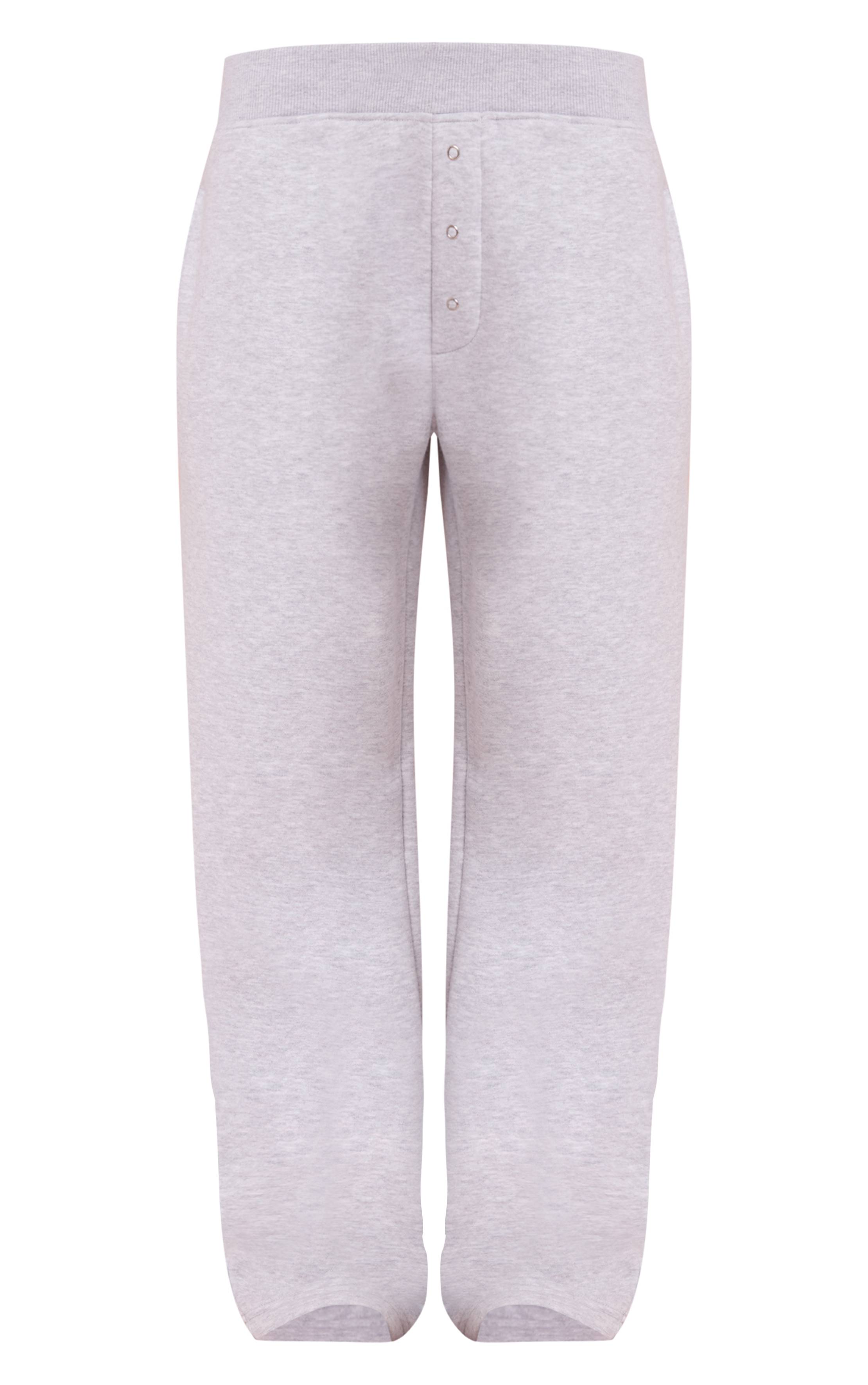 Gris Cendré Joggers Taille Haute Coupe Droite