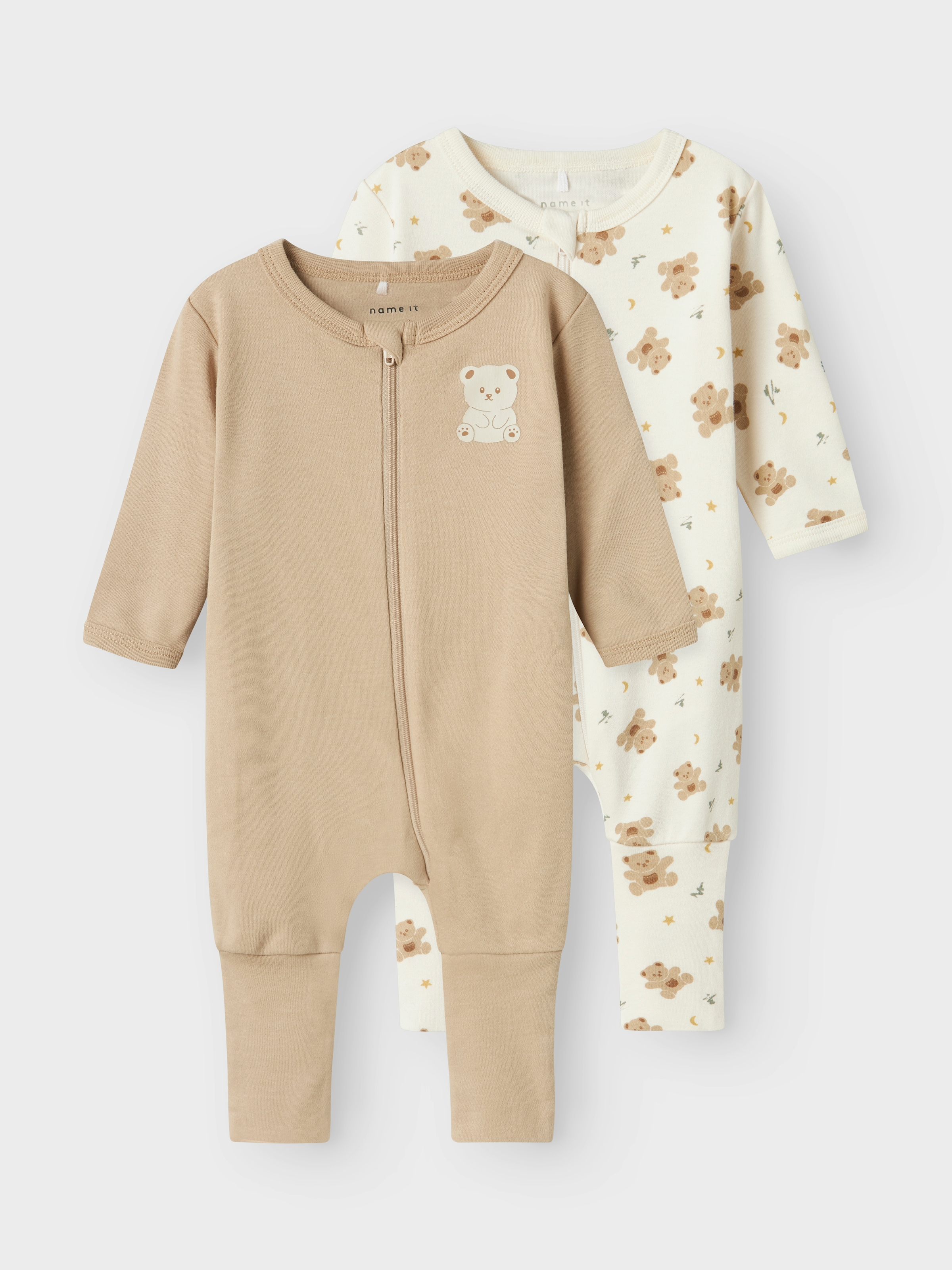 Name It Schlafoverall »NBNNIGHTSUIT 2P ZIP FF JET BEAR NOOS«, 2 Stk.