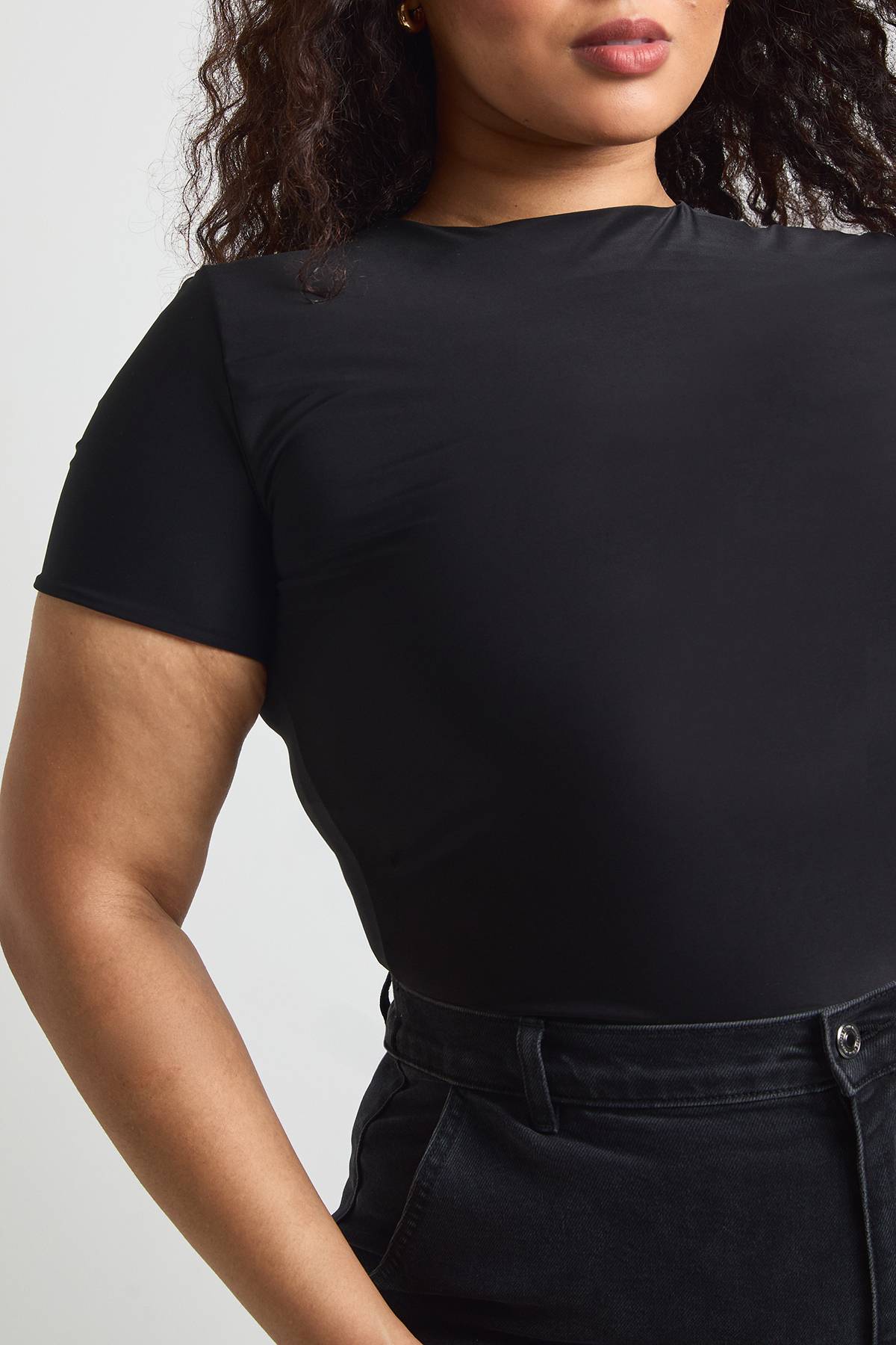 boohoo Body Ajusté En Jersey Extensible Double Épaisseur Grande Taille