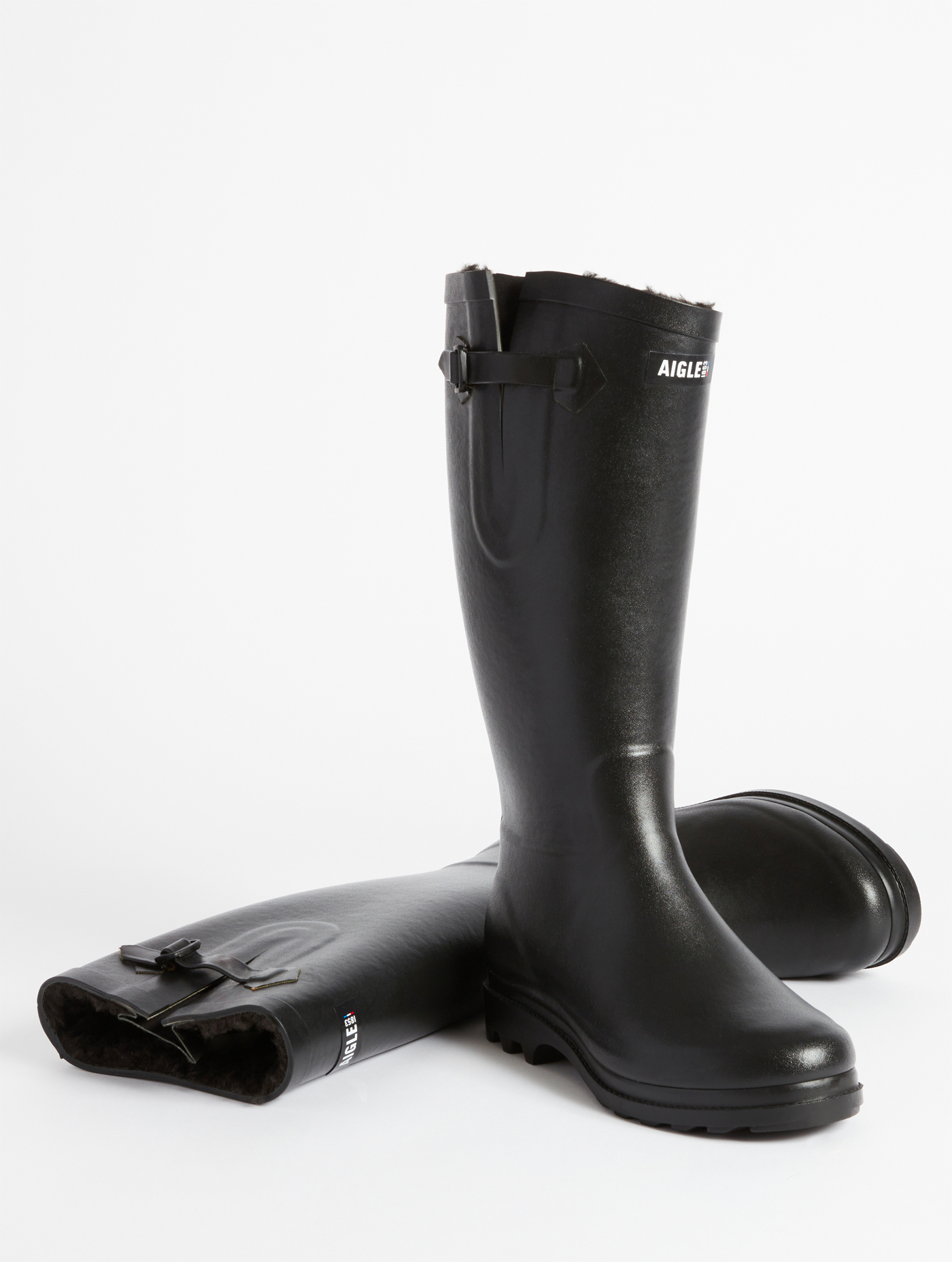La botte de pluie boyfriend fourrée, fabriquée en France NOIR