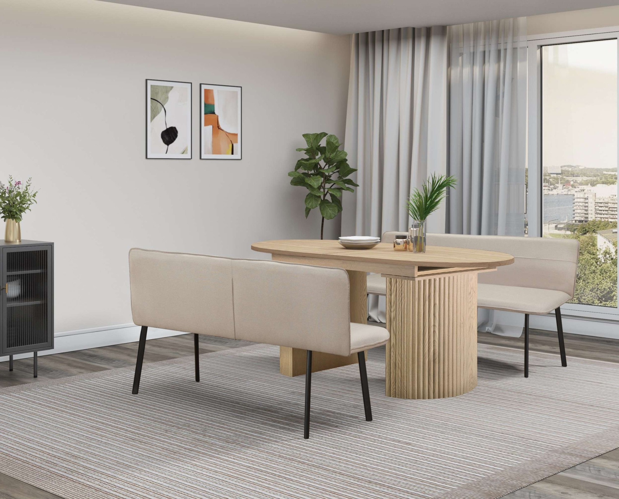Home affaire Esstisch »Gartempe« ausziehbar 160-210 cm, Synchronauszug, inkl Einlegeplatte, Breite 90cm