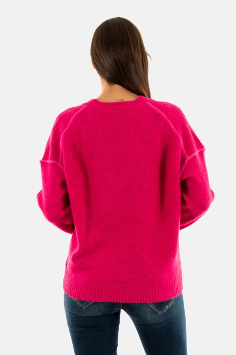 Pull hiver Le Temps Des Cerises sanny 1056 framboise