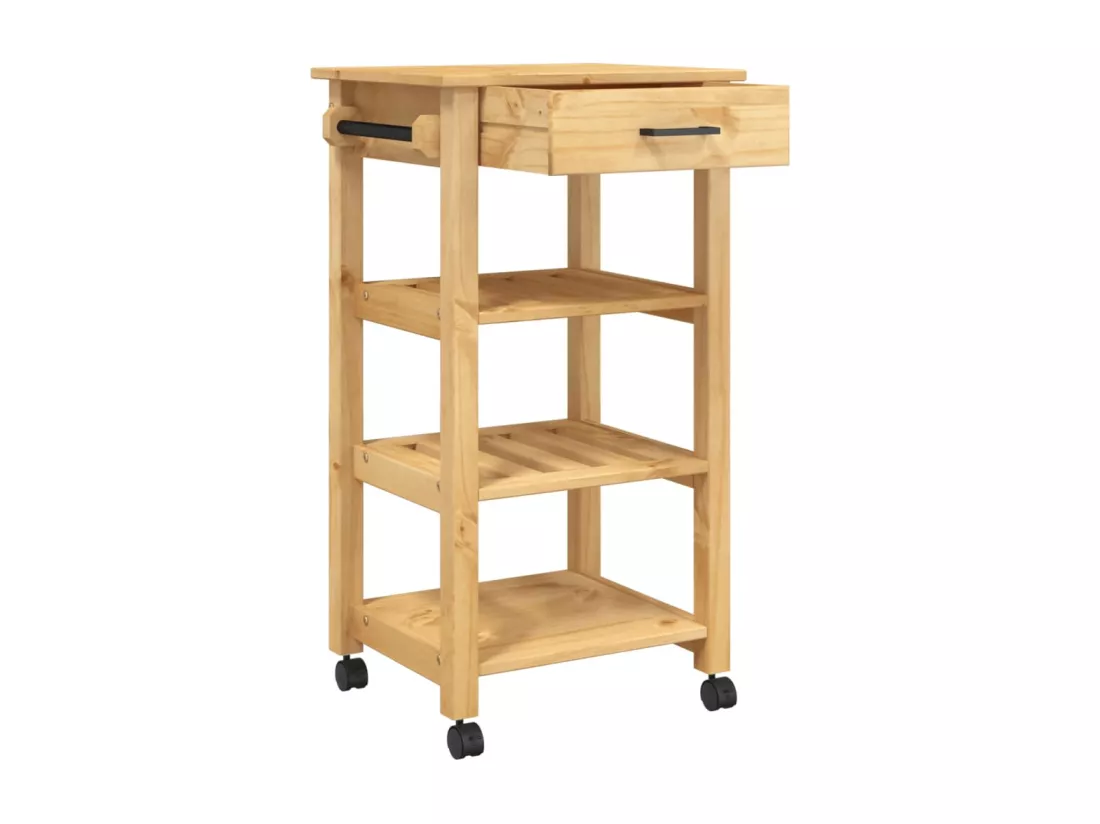 Chariot de cuisine MONZA 48x40x90 cm bois massif de pin