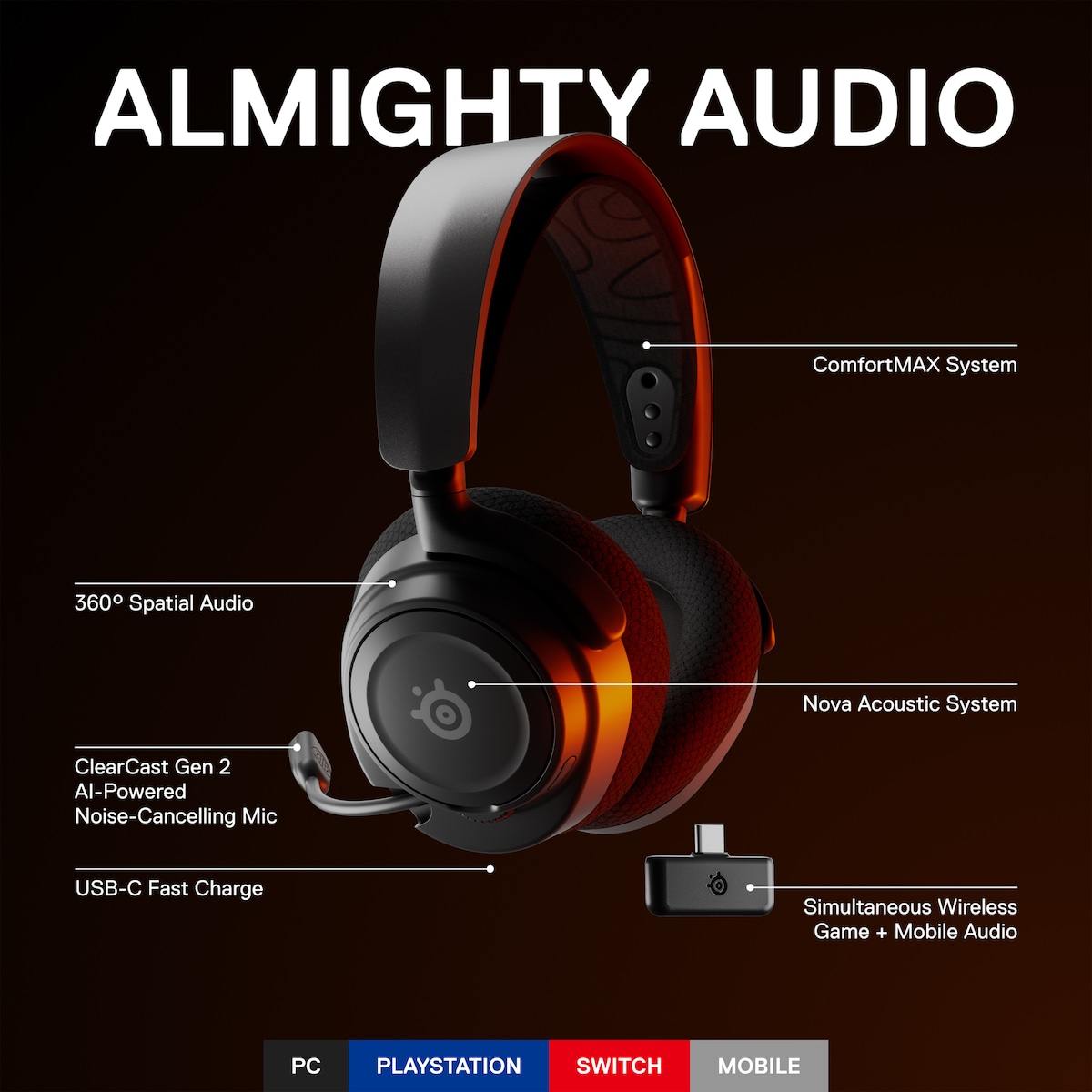 SteelSeries Arctis Nova 7 trådløst gaming headset