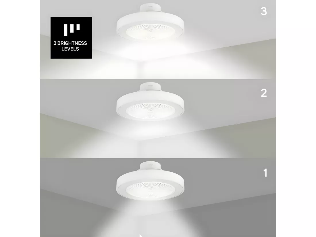 Taurus Alpatec Ventilateur de plafond compact 49cm + lumière - fresko invisible