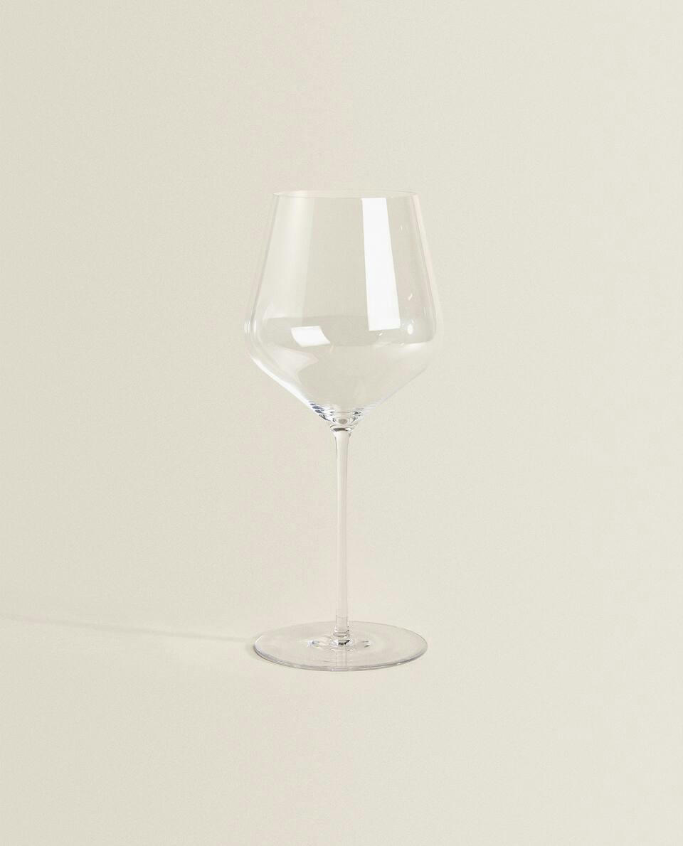 TAÇA DE VINHO DE CRISTAL SOPRADO