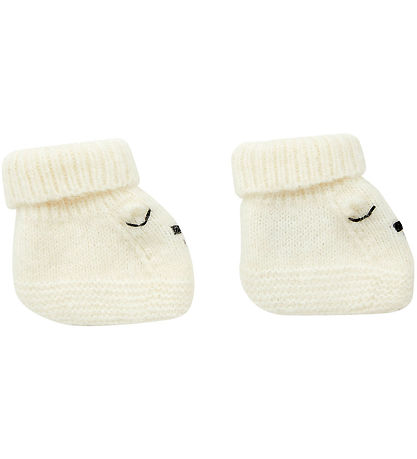 Bonton Krabbelschuhe - Strick - Teddy - Creme