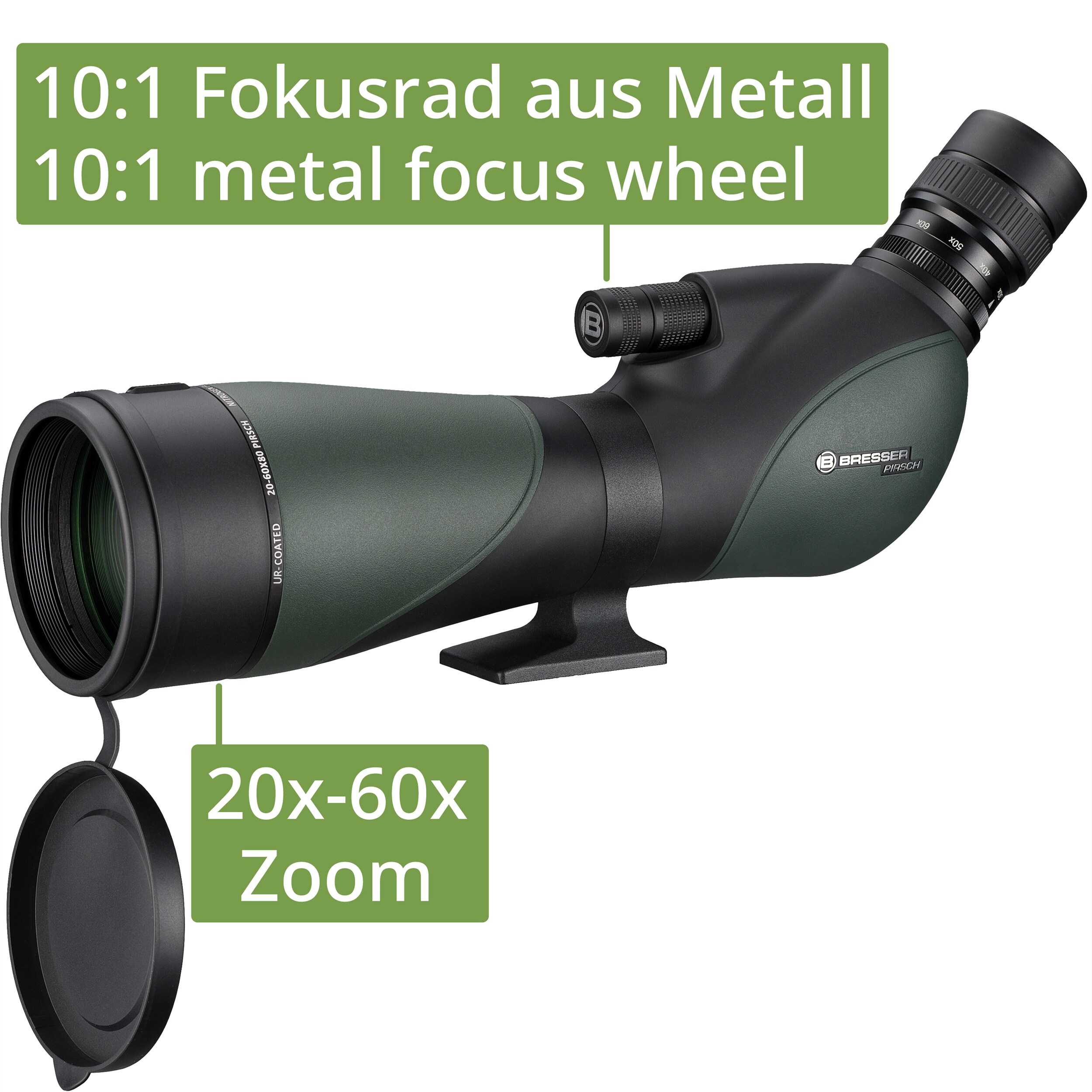 BRESSER Pirsch 20-60x80 Spektiv Gen. II mit DeLuxe 10:1 Fokus