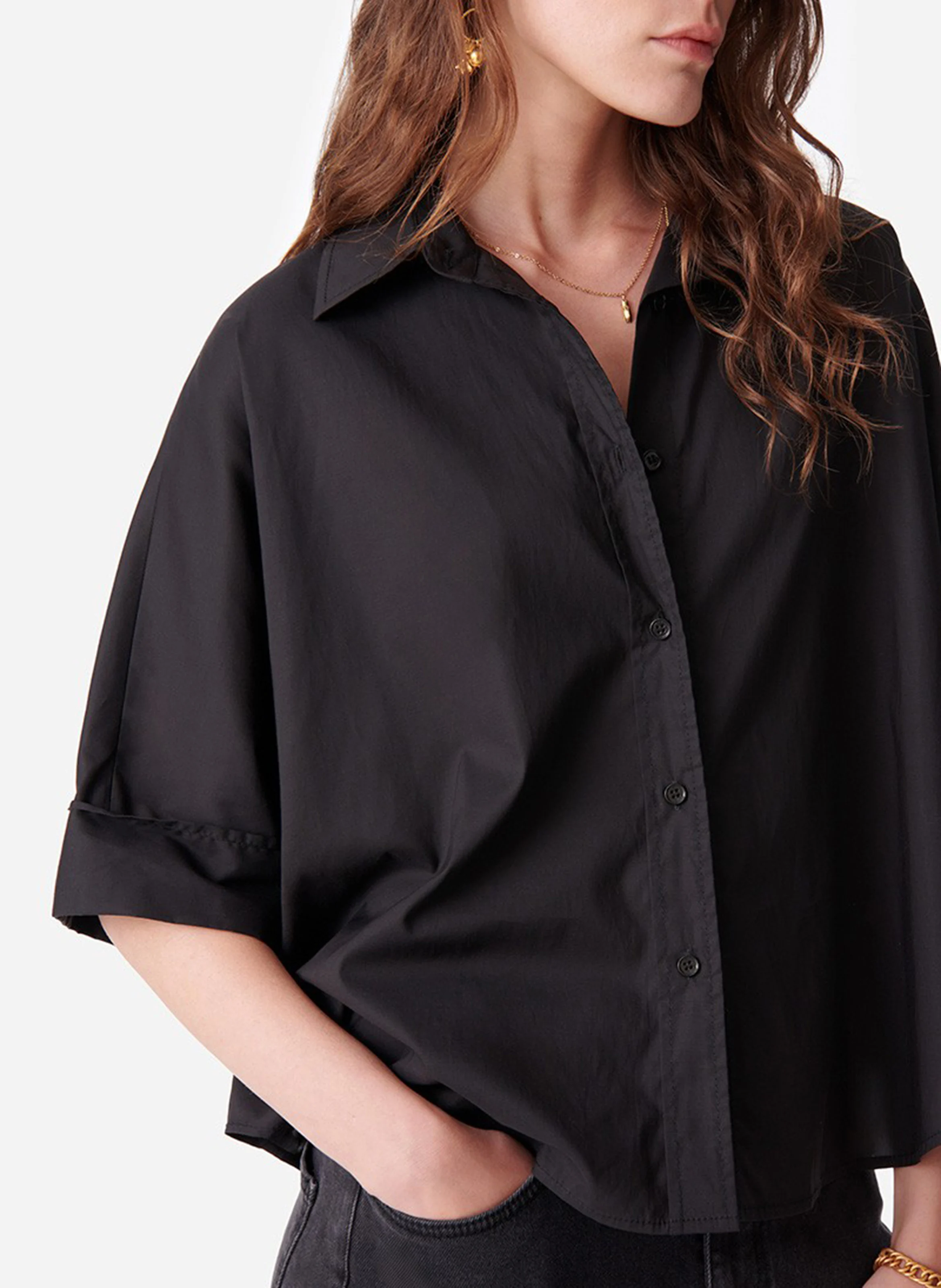 BOBBY - Chemise courte col classique| Noir