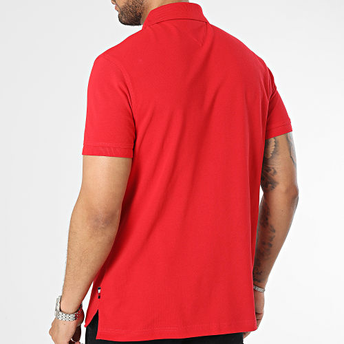 Polo Manches Courtes Flag Under Placket 1684 Rouge