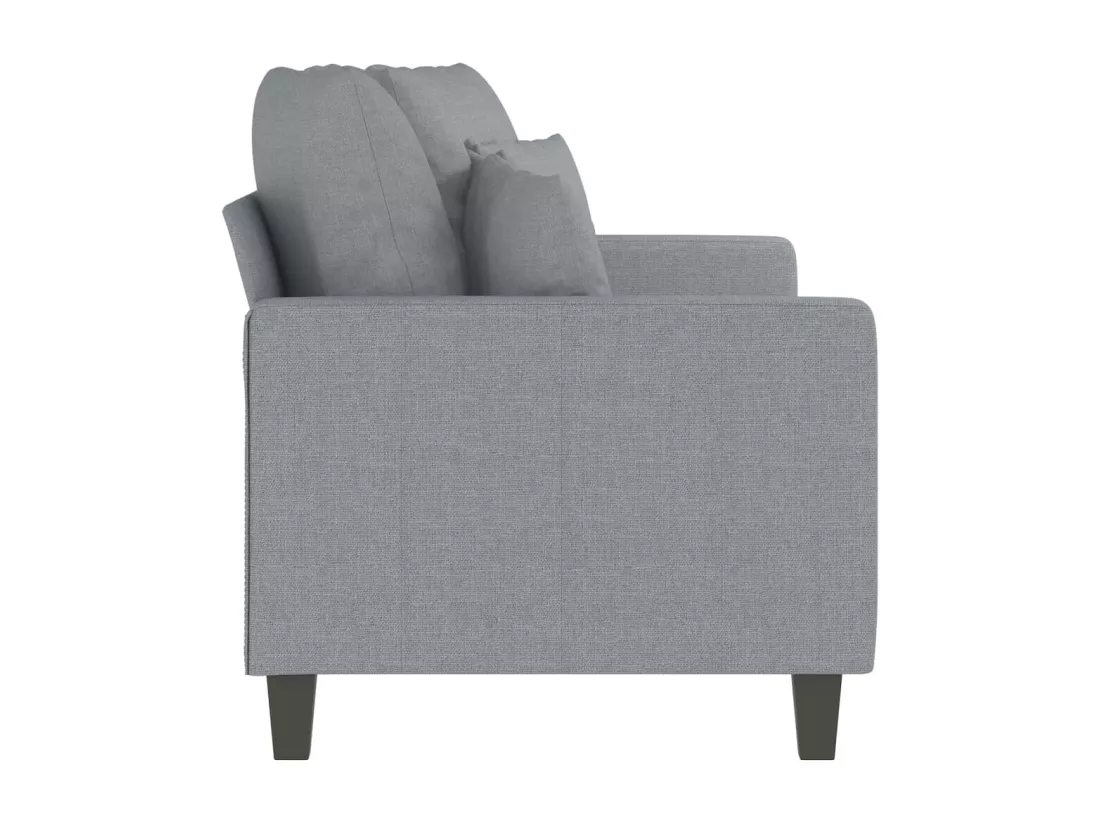 Canapé à 2 places Gris clair 140 cm Tissu