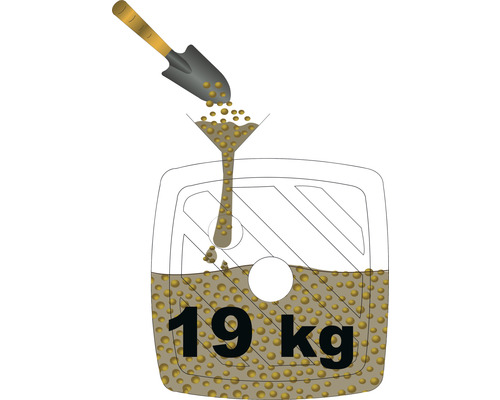 Parasolstandaard 14 L gevuld 14-19kg kunststof vierkant grijs