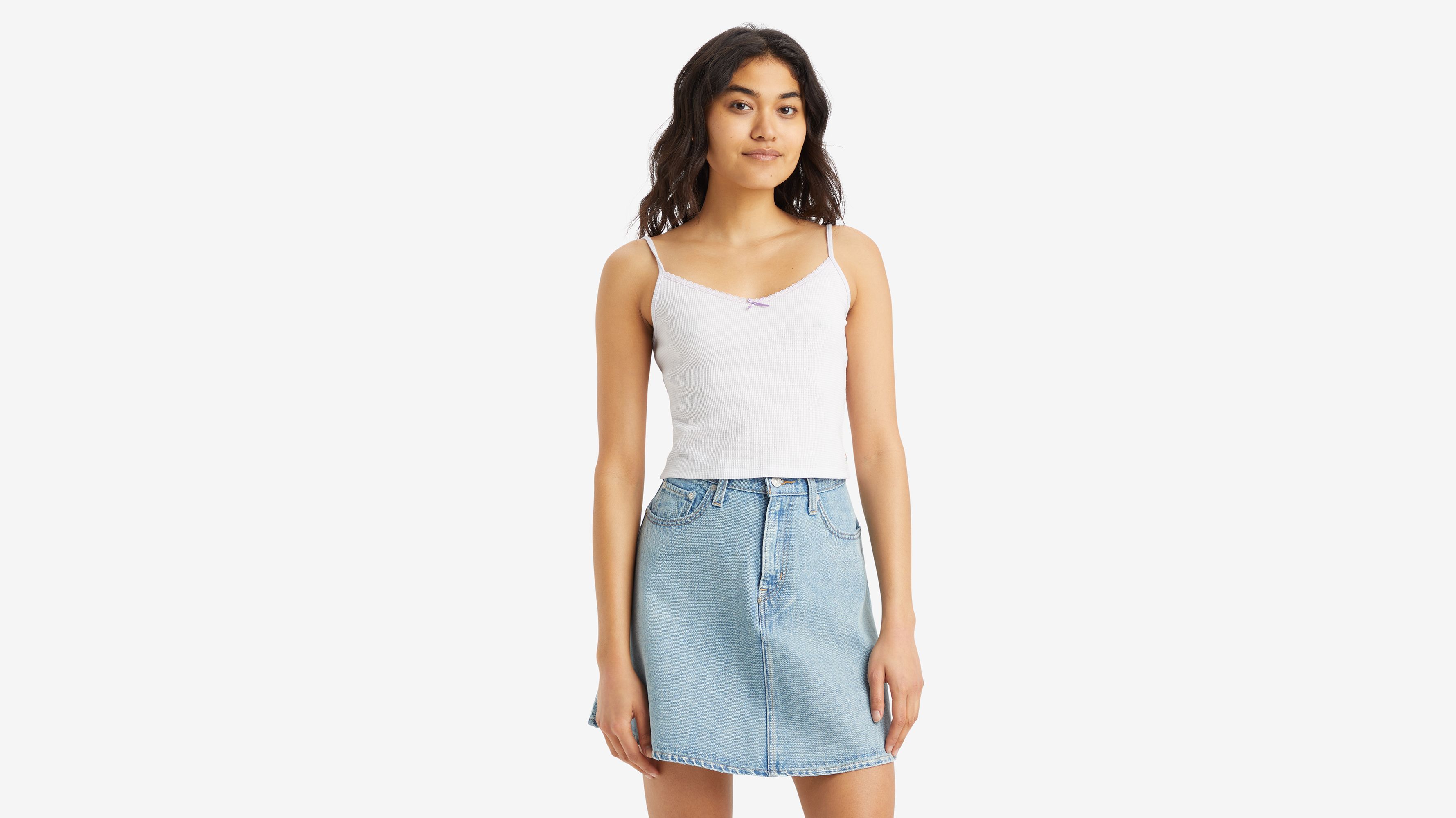 Levi's® Dry Goods Débardeur maille gaufrée - End On End Stripe Lavender Blue - Bleu