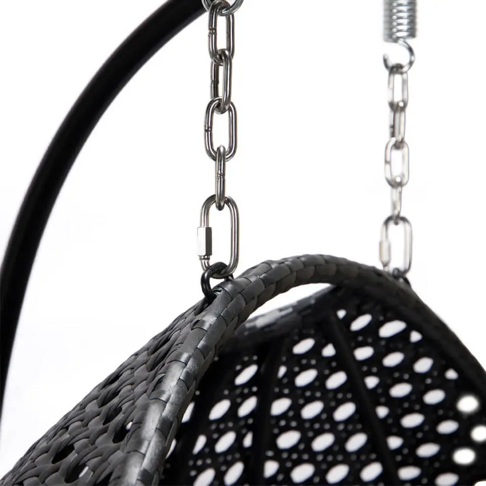 HOME DELUXE Polyrotan Hangstoel TWIN Zwart Pure